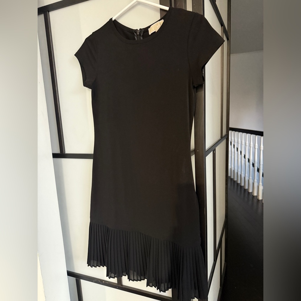 Black Pleated Hem Dress Michael Kors